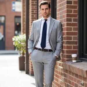Suitsupply 42R Havana Slim Suit Gray Vitale Barberis Canonico wool 34w
